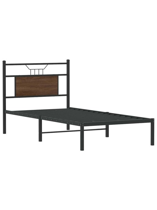 Sängynrunko ilman patjaa ruskea tammi 80x200 cm tekninen puu