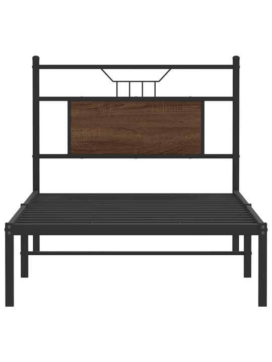 Sängynrunko ilman patjaa ruskea tammi 80x200 cm tekninen puu