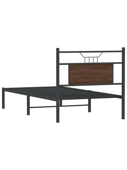 Sängynrunko ilman patjaa ruskea tammi 80x200 cm tekninen puu
