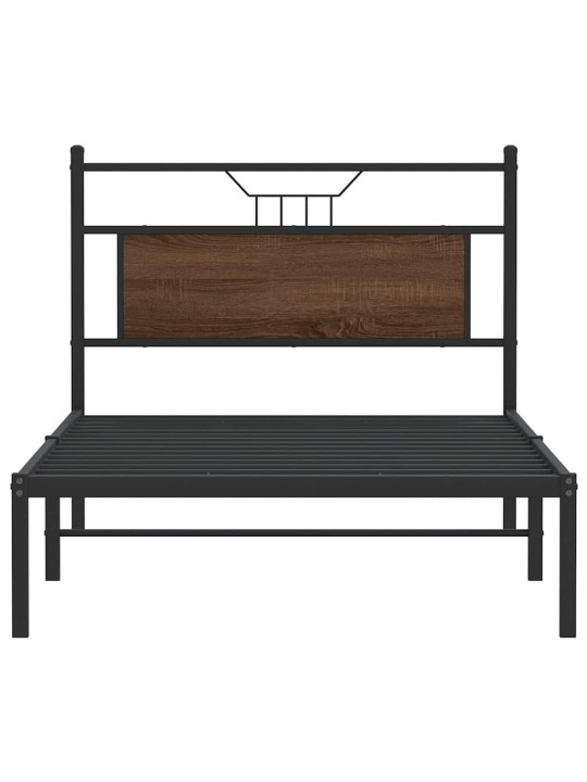 Sängynrunko ilman patjaa ruskea tammi 100x200 cm tekninen puu