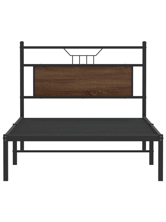 Sängynrunko ilman patjaa ruskea tammi 107x203 cm tekninen puu