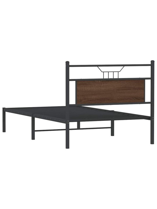 Sängynrunko ilman patjaa ruskea tammi 107x203 cm tekninen puu