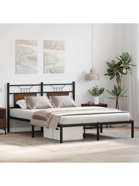 Sängynrunko ilman patjaa ruskea tammi 140x200 cm tekninen puu