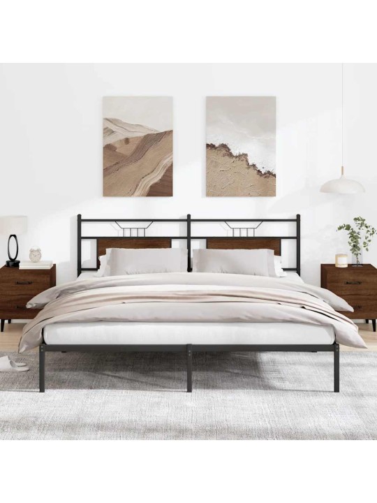 Sängynrunko ilman patjaa ruskea tammi 160x200 cm tekninen puu