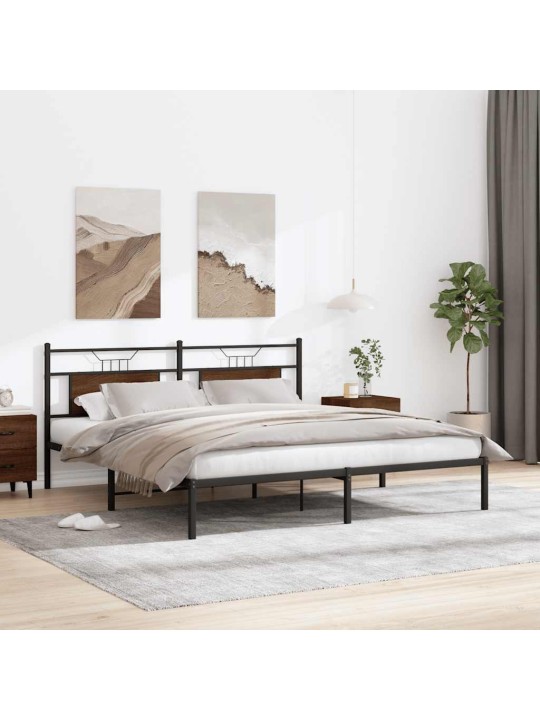 Sängynrunko ilman patjaa ruskea tammi 160x200 cm tekninen puu