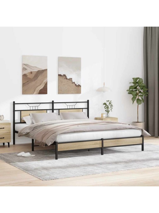 Sängynrunko ilman patjaa sonoma tammi 160x200 cm tekninen puu