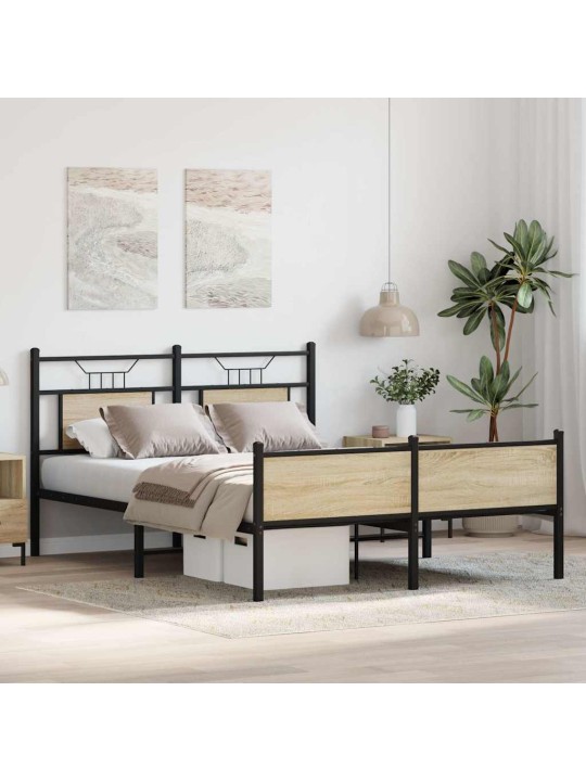 Sängynrunko ilman patjaa sonoma tammi 140x200 cm tekninen puu