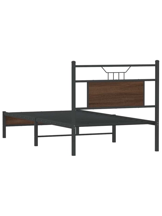 Sängynrunko ilman patjaa ruskea tammi 75x190 cm tekninen puu