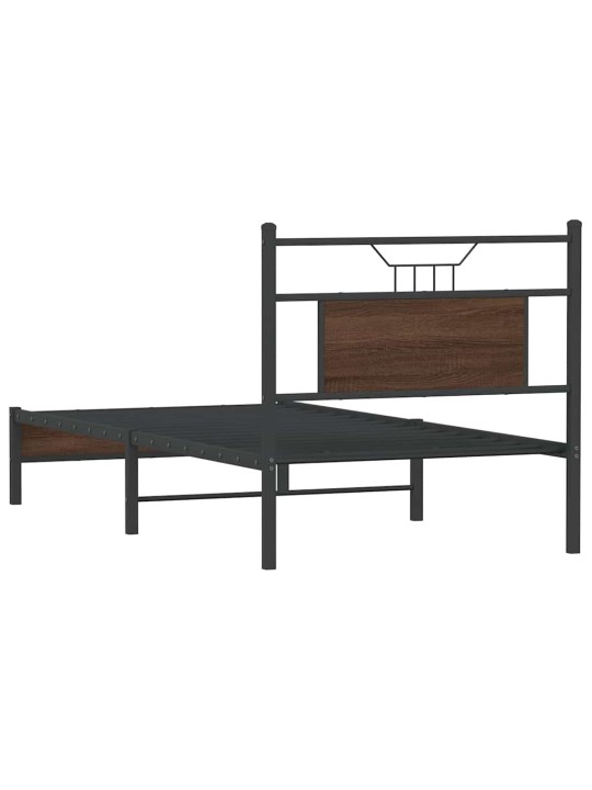 Sängynrunko ilman patjaa ruskea tammi 80x200 cm tekninen puu