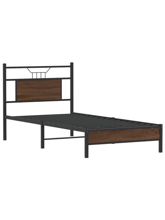Sängynrunko ilman patjaa ruskea tammi 90x200 cm tekninen puu