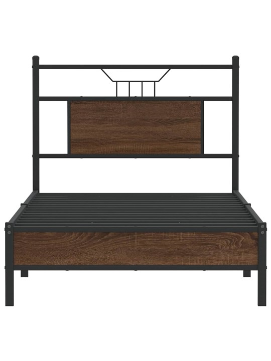 Sängynrunko ilman patjaa ruskea tammi 90x200 cm tekninen puu