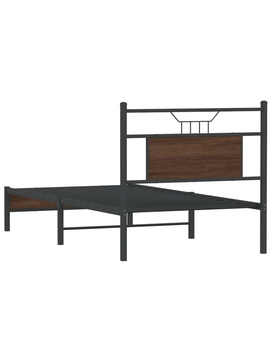 Sängynrunko ilman patjaa ruskea tammi 90x200 cm tekninen puu