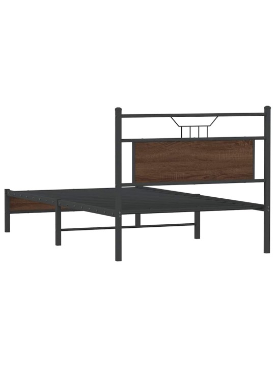 Sängynrunko ilman patjaa ruskea tammi 100x200 cm tekninen puu