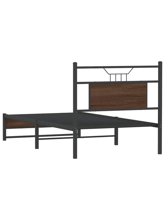 Sängynrunko ilman patjaa ruskea tammi 75x190 cm tekninen puu