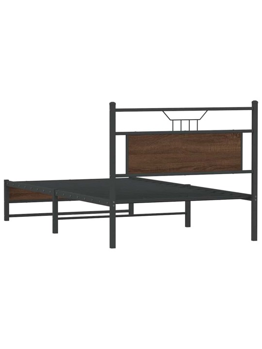 Sängynrunko ilman patjaa ruskea tammi 107x203 cm tekninen puu