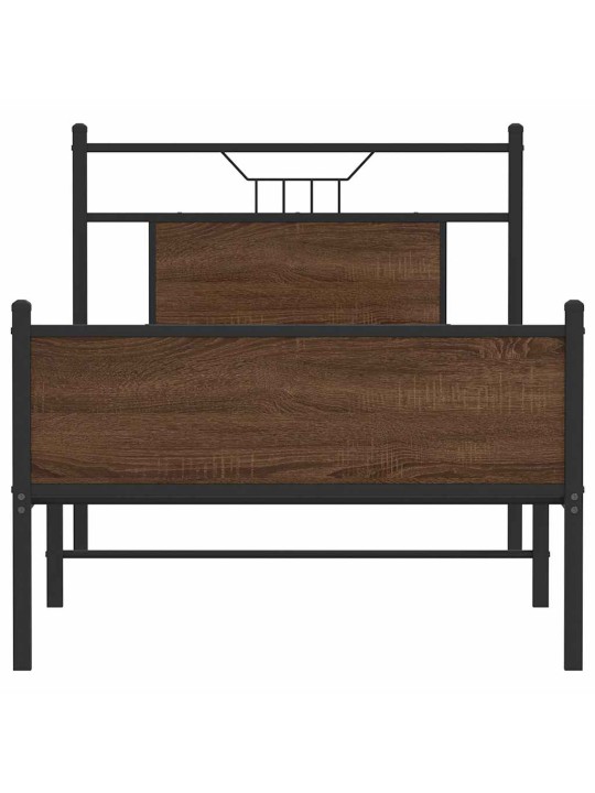 Sängynrunko ilman patjaa ruskea tammi 80x200 cm tekninen puu