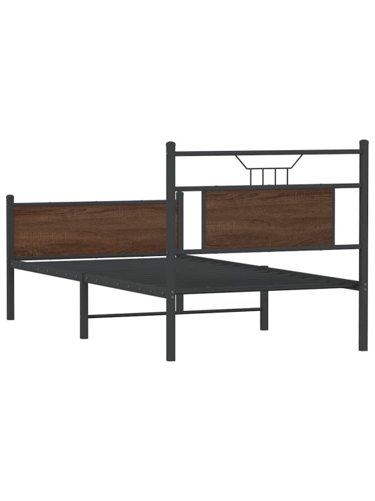 Sängynrunko ilman patjaa ruskea tammi 80x200 cm tekninen puu