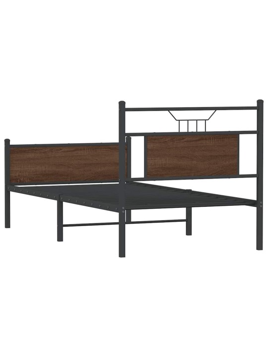 Sängynrunko ilman patjaa ruskea tammi 90x200 cm tekninen puu