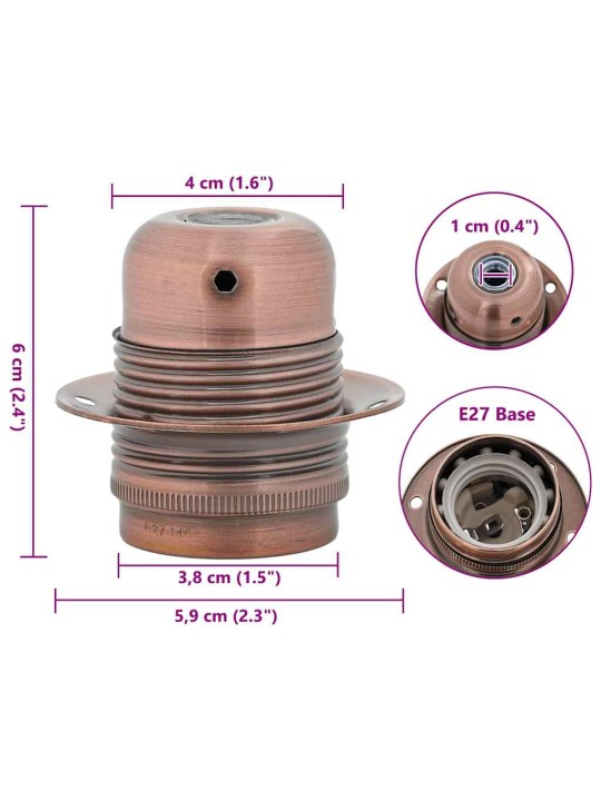 Lampuntelineet 2 kpl red bronze e27