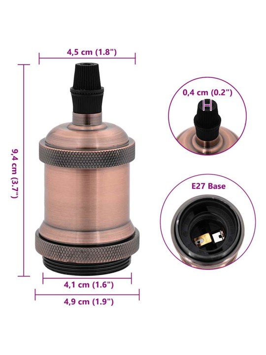 Lampuntelineet 2 kpl red bronze e27