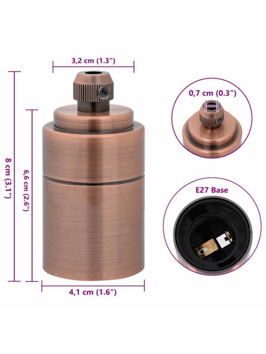Lampuntelineet 2 kpl red bronze e27