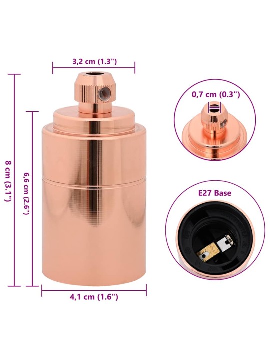 Lampuntelineet 2 kpl rose gold e27