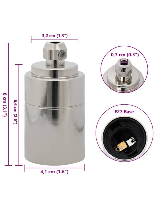 Lampuntelineet 2 kpl satin nickel e27