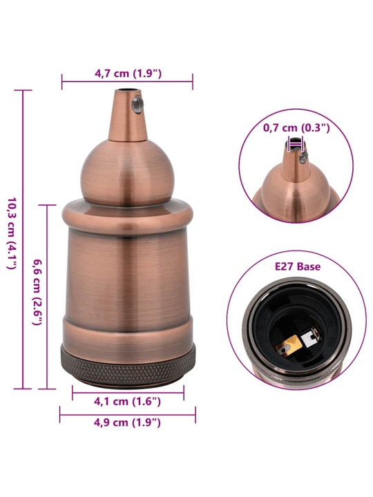 Lampuntelineet 2 kpl red bronze e27