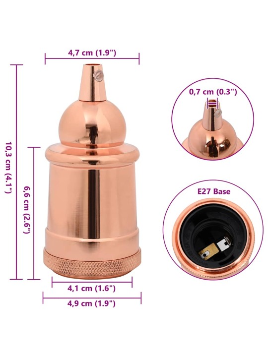 Lampuntelineet 2 kpl rose gold e27