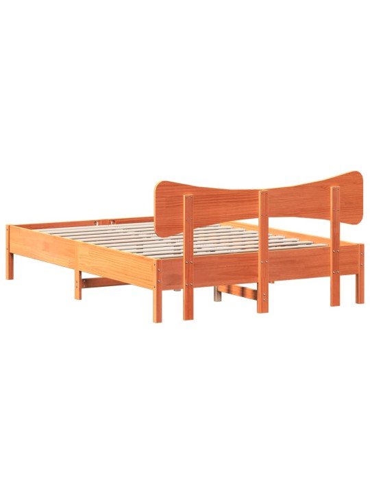Sängynrunko ilman patjaa vahanruskea 135x190 cm täysi mänty