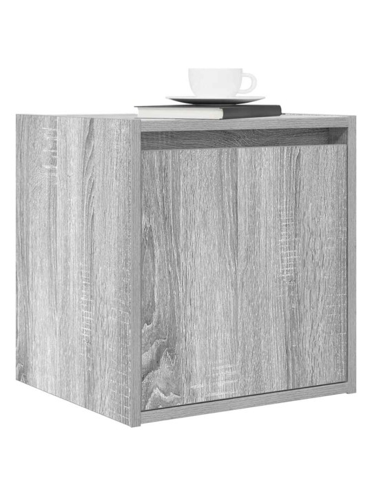 Seinäkiinnitettävät yöpöydät 2 kpl harmaa sonoma 38x34x40 cm