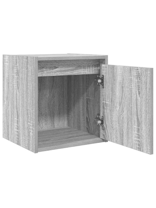 Seinäkiinnitettävät yöpöydät 2 kpl harmaa sonoma 38x34x40 cm