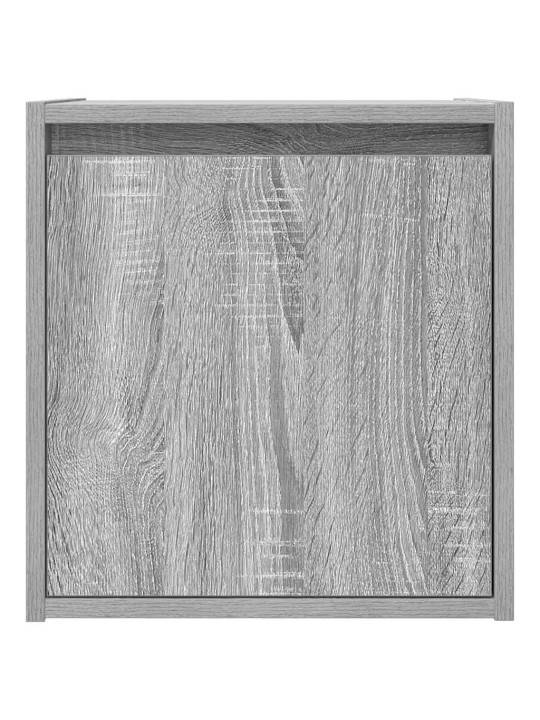 Seinäkiinnitettävät yöpöydät 2 kpl harmaa sonoma 38x34x40 cm