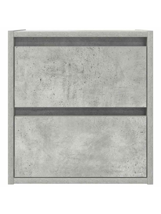 Seinäkiinnitettävät yöpöydät 2 kpl betoninharmaa 38x34x40 cm