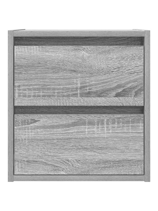 Seinäkiinnitettävät yöpöydät 2 kpl harmaa sonoma 38x34x40 cm