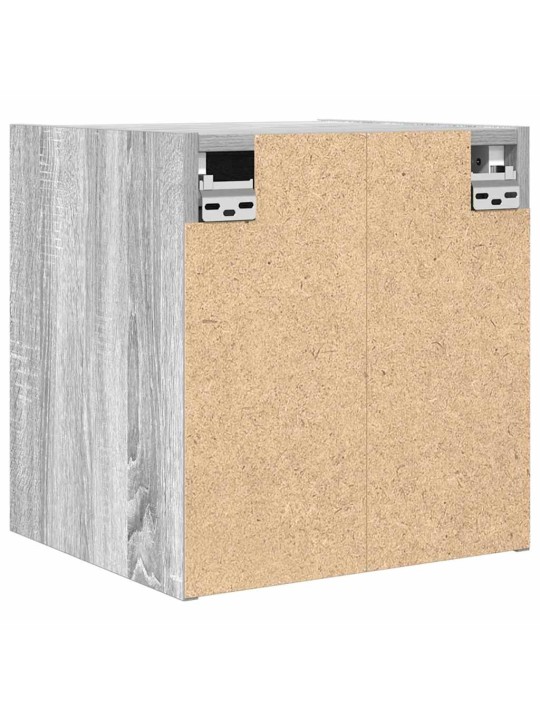 Seinäkiinnitettävät yöpöydät 2 kpl harmaa sonoma 38x34x40 cm