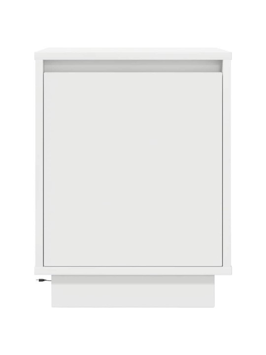 Yöpöytäkaapit led-valoilla 2 kpl valkoinen 38x34x50 cm