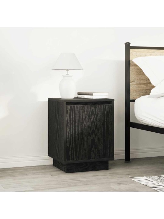 Yöpöytäkaapit led-valoilla 2 kpl musta 38x34x50 cm