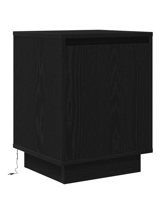 Yöpöytäkaapit led-valoilla 2 kpl musta 38x34x50 cm
