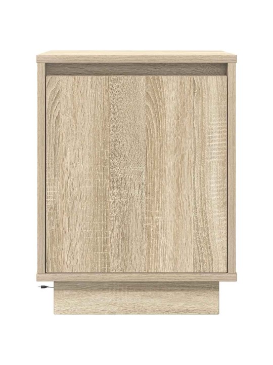 Yöpöytäkaappi led-valoilla sonoma tammi 38x34x50 cm