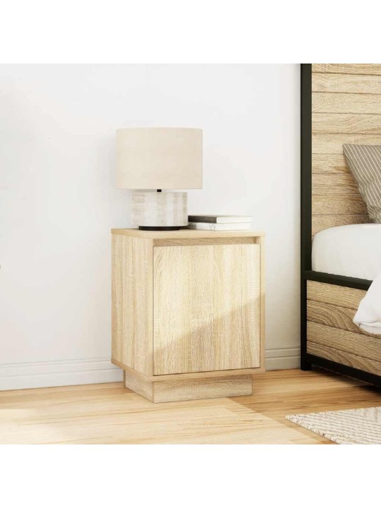 Yöpöytäkaapit led-valoilla 2 kpl sonoma oak 38x34x50 cm