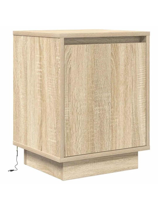 Yöpöytäkaapit led-valoilla 2 kpl sonoma oak 38x34x50 cm