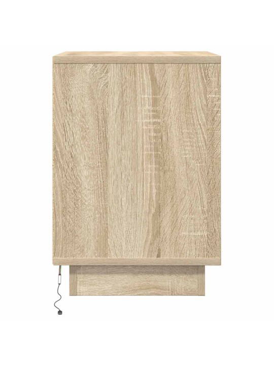 Yöpöytäkaapit led-valoilla 2 kpl sonoma oak 38x34x50 cm
