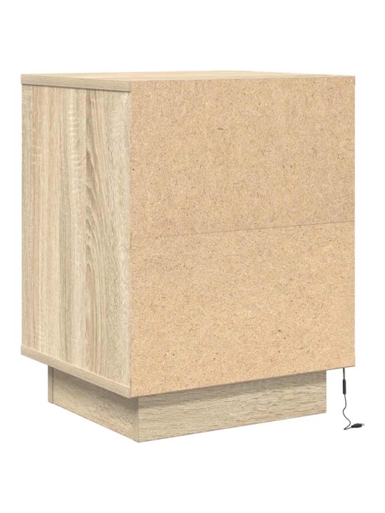 Yöpöytäkaapit led-valoilla 2 kpl sonoma oak 38x34x50 cm