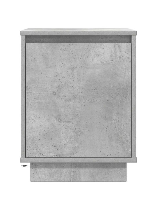 Yöpöytäkaappi led-valoilla betoninharmaa 38x34x50 cm