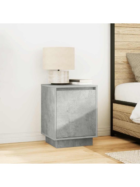 Yöpöytäkaapit led-valoilla 2 kpl betoninharmaa 38x34x50 cm