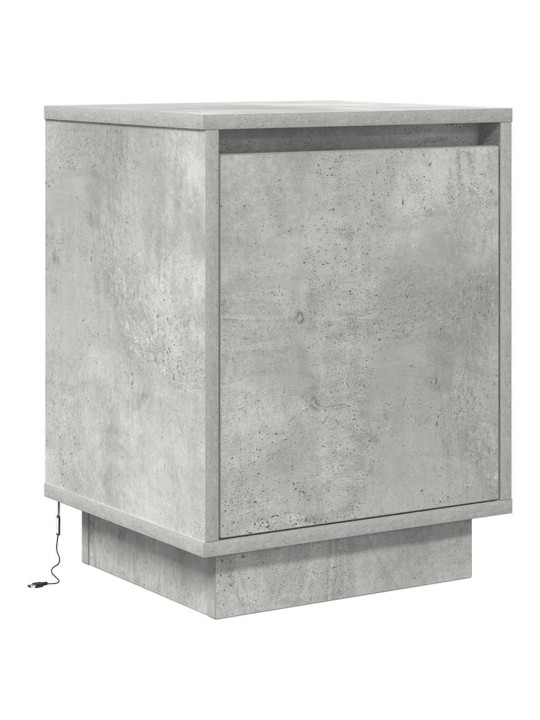 Yöpöytäkaapit led-valoilla 2 kpl betoninharmaa 38x34x50 cm