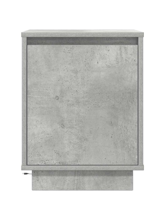 Yöpöytäkaapit led-valoilla 2 kpl betoninharmaa 38x34x50 cm