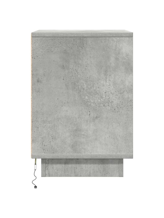 Yöpöytäkaapit led-valoilla 2 kpl betoninharmaa 38x34x50 cm