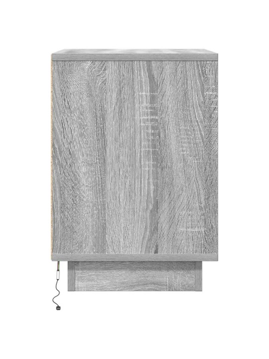Yöpöytäkaappi led-valoilla harmaa sonoma 38x34x50 cm